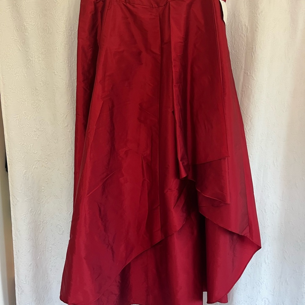 Adrianna Papell Red Asymmetrical Layered Skirt